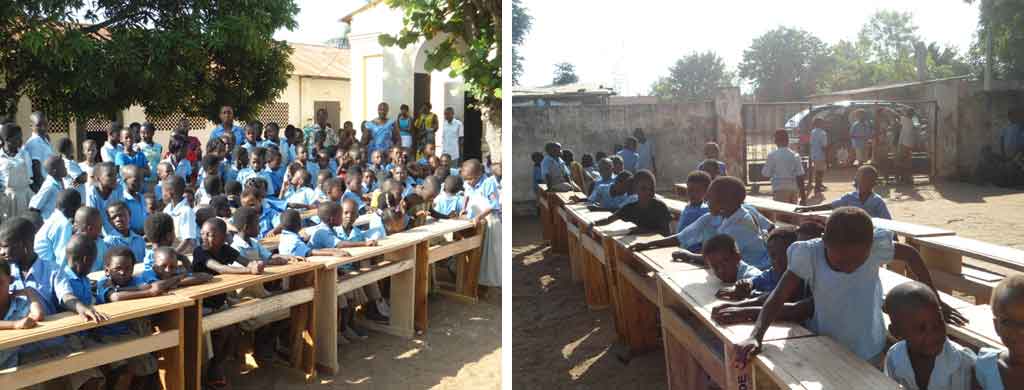 Willdem Smile Foundation's donation of benches to a primary school in Agbodrafo in rural Togo